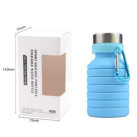 18oz FDA Approved Food-Grade Silicone Portable Leak Proof BPA Free Foldable Water Bottle for Camping Travel Hiking Muslish Collapsible Water Bottle with LED Light 18oz FDA Approved Food-Grade Silicone Portable Leak Proof BPA Free Foldable Water Bottle for Camping Travel Hiking Muslish Collapsible Water Bottle with LED Light